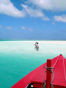 Christmas Island Fly fishing for bonefish, giant trevally