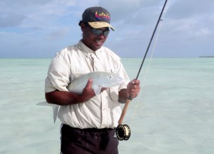 Christmas Island Fly fishing for bonefish, giant trevally