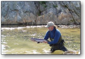 Flyfishing float trips in Alaska's Bristol Bay area fpr Rainbow trout, grayling, char and all 5 species of Pacific salmon