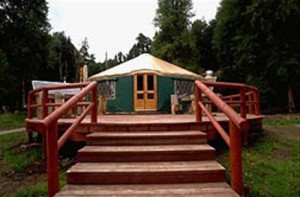 The Dining yurt at El Patagon Lodge, fly fishing heaven.