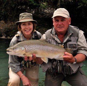 Fly fishing New Zealand's South Island, sight fishing for browns in crystal clear New Zealand rivers with flyfishingheaven.com