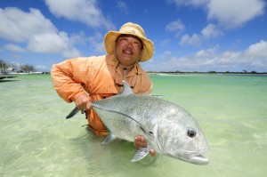 Fly Fishing for bonefish and trevally on Christmas Island at The Captain Cook Hotel