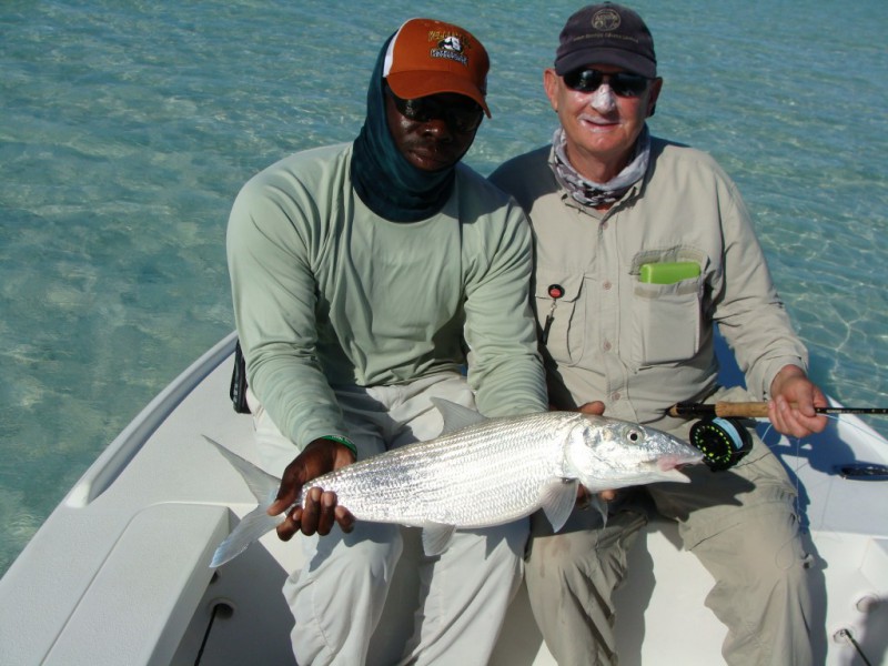 Fly Fishing for bonefish at Mangrove Cay on South Andros, Bahamas