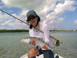 Fly Fishing for bonefish at Mangrove Cay on South Andros, Bahamas