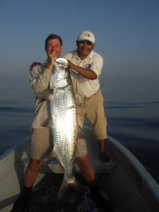 Fly Fishing for tarpon at Rio LAgartos in northern Yucatan, Mexico. Fly fishing for baby tarpon at it's best!